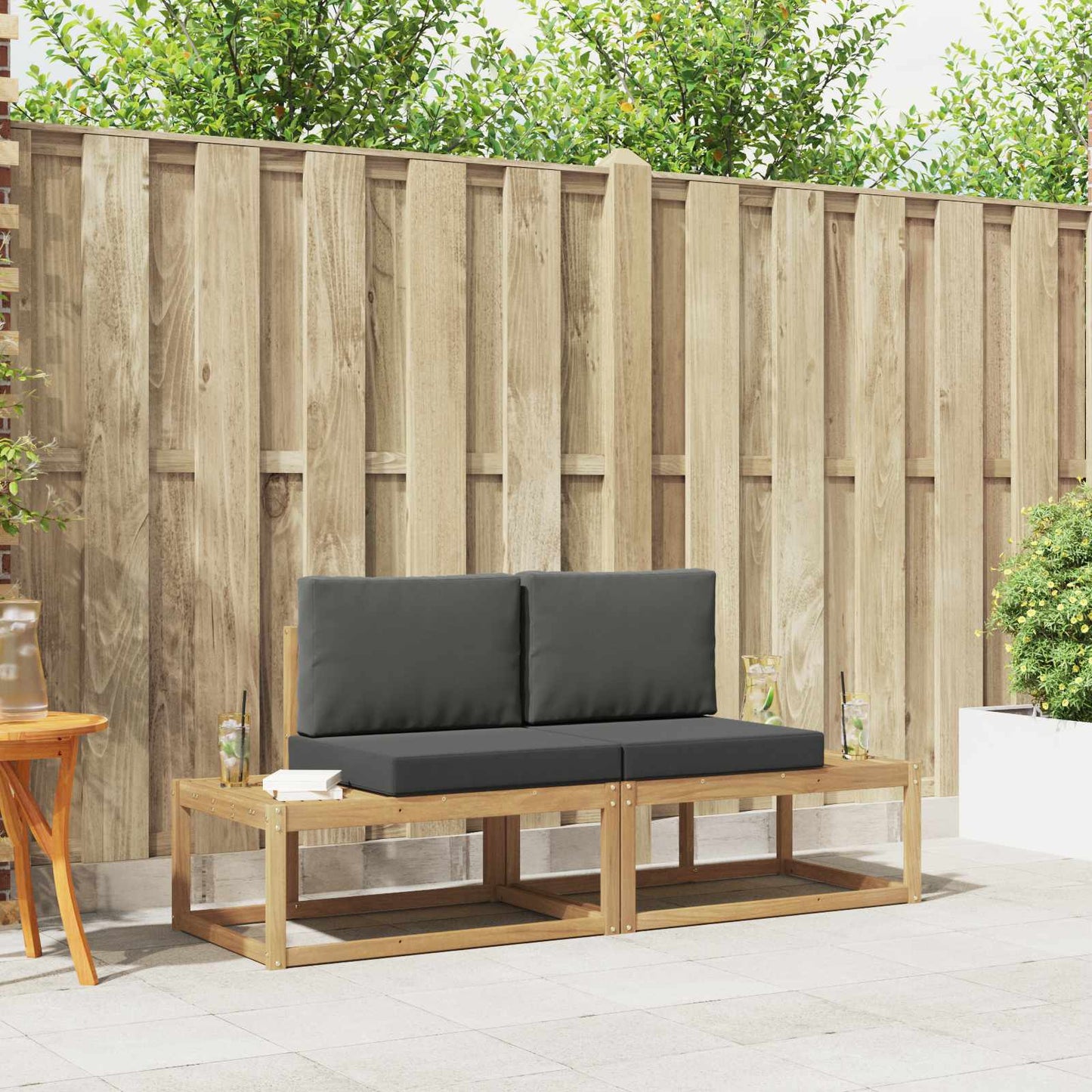 Outdoor-Sofagarnitur Mit Kissen 2 Pcs