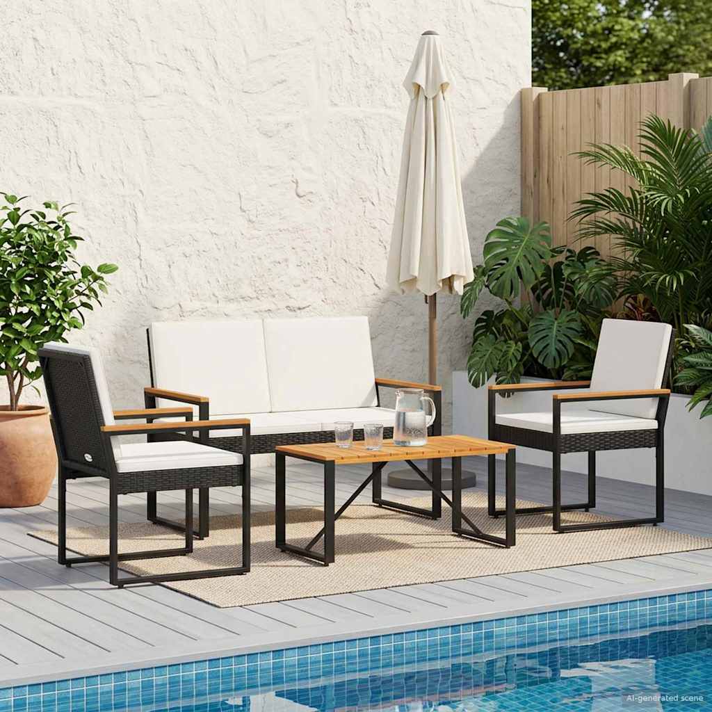 Gartenmöbel Set 3 Pcs Poly-Rattan