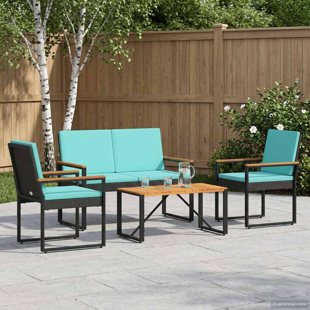 Gartenmöbel Set 3 Pcs Poly-Rattan