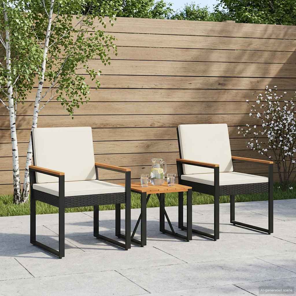 Gartenmöbel Set 3 Pcs Poly-Rattan
