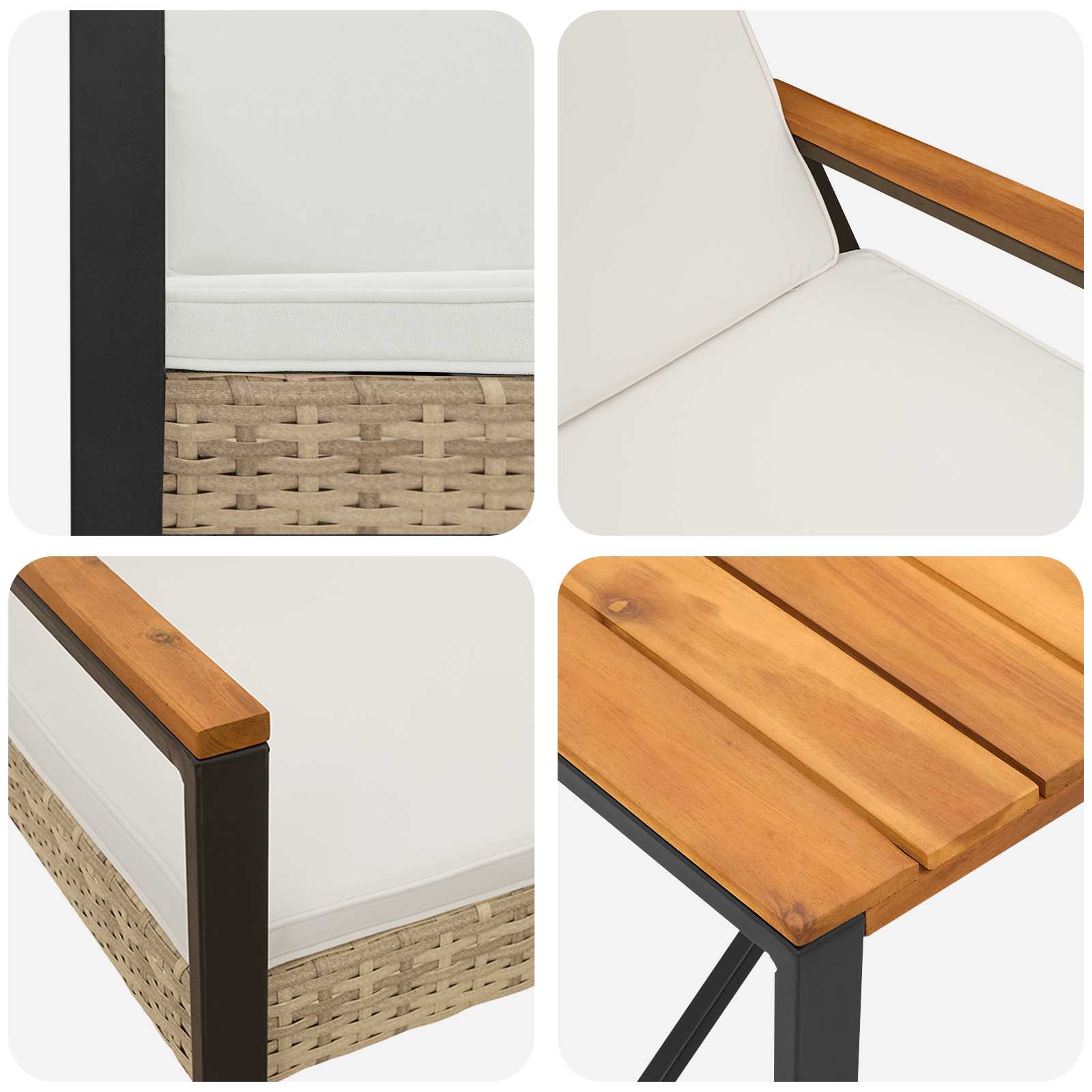 Gartenmöbel Set 3 Pcs Poly-Rattan