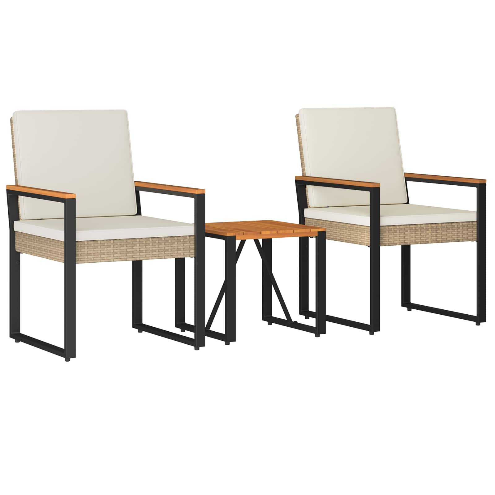 Gartenmöbel Set 3 Pcs Poly-Rattan