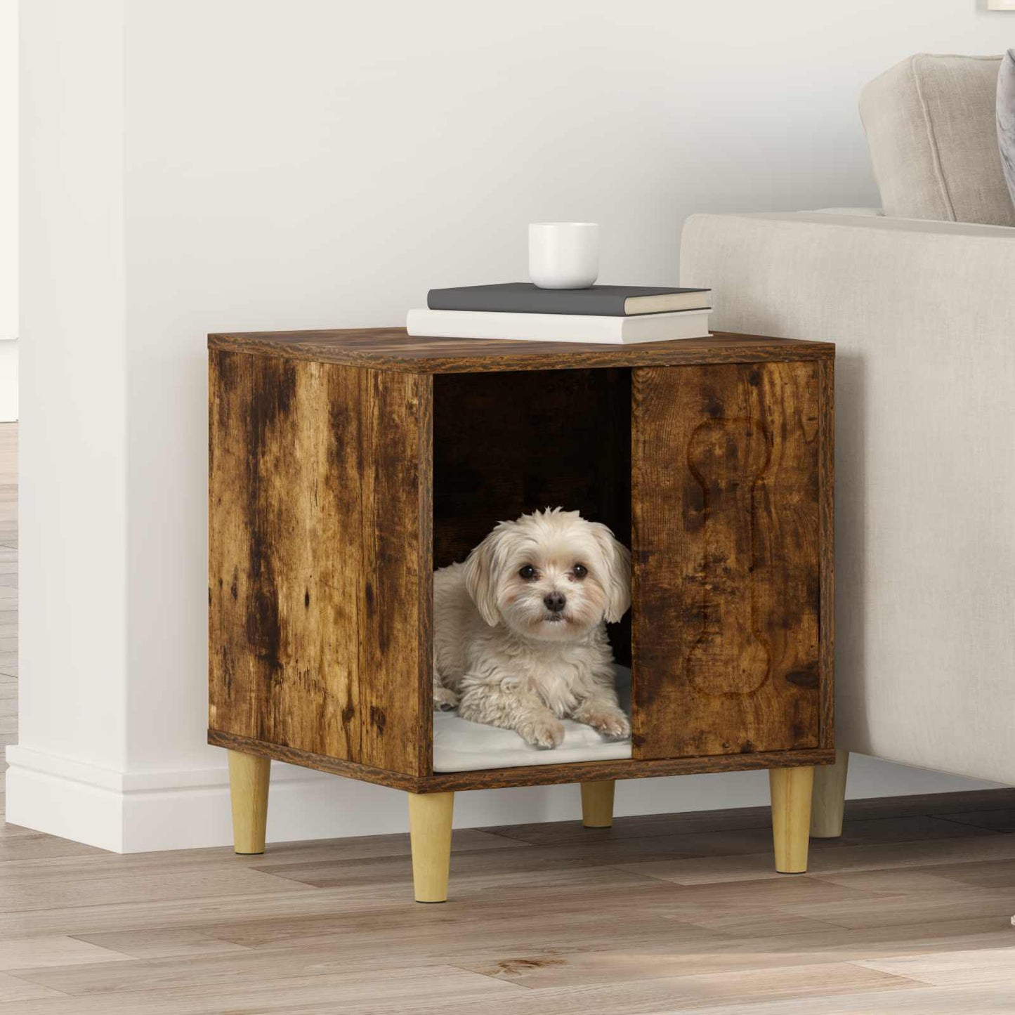 Hundehütte Geräucherte Eiche 44 X 42 X 49 Cm Holzwerkstoff