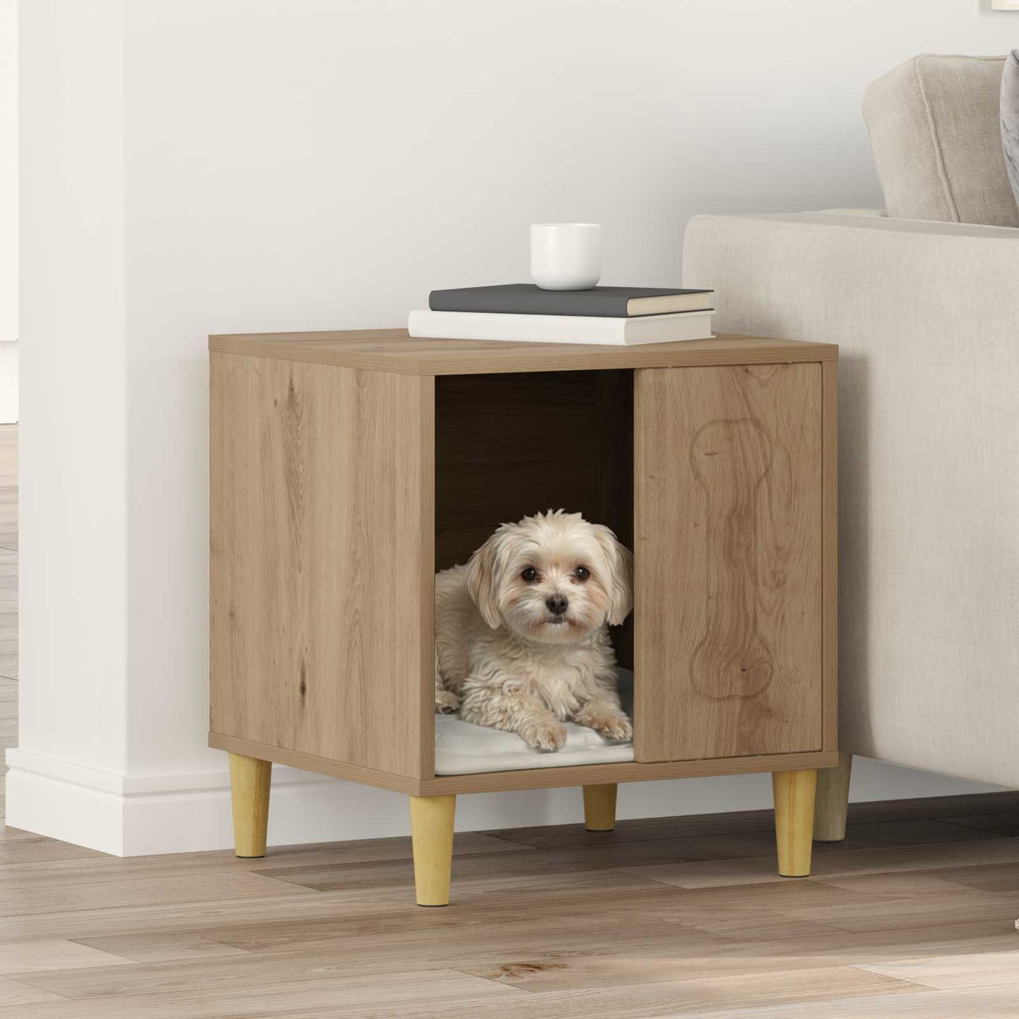 Hundehütte Geräucherte Eiche 44 X 42 X 49 Cm Holzwerkstoff