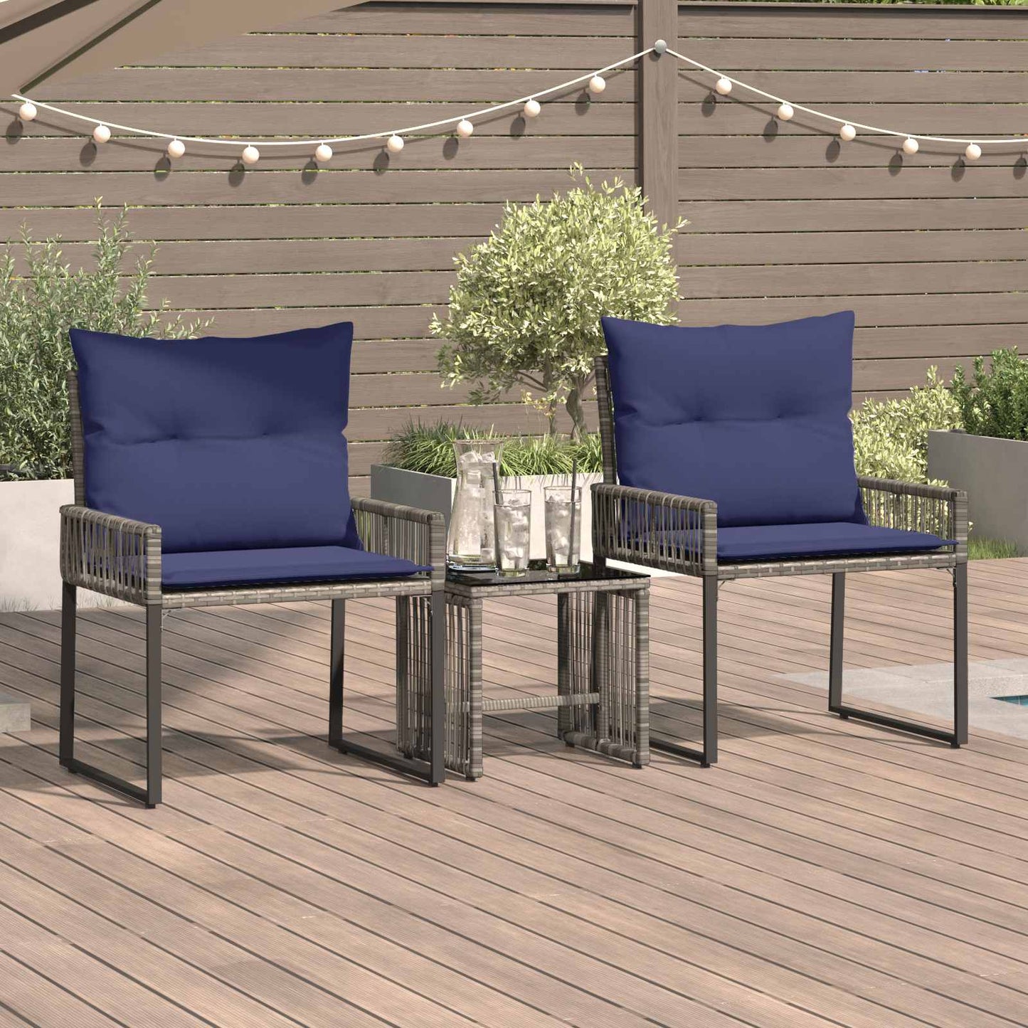 Gartenmöbel Set 7 Pcs Poly-Rattan