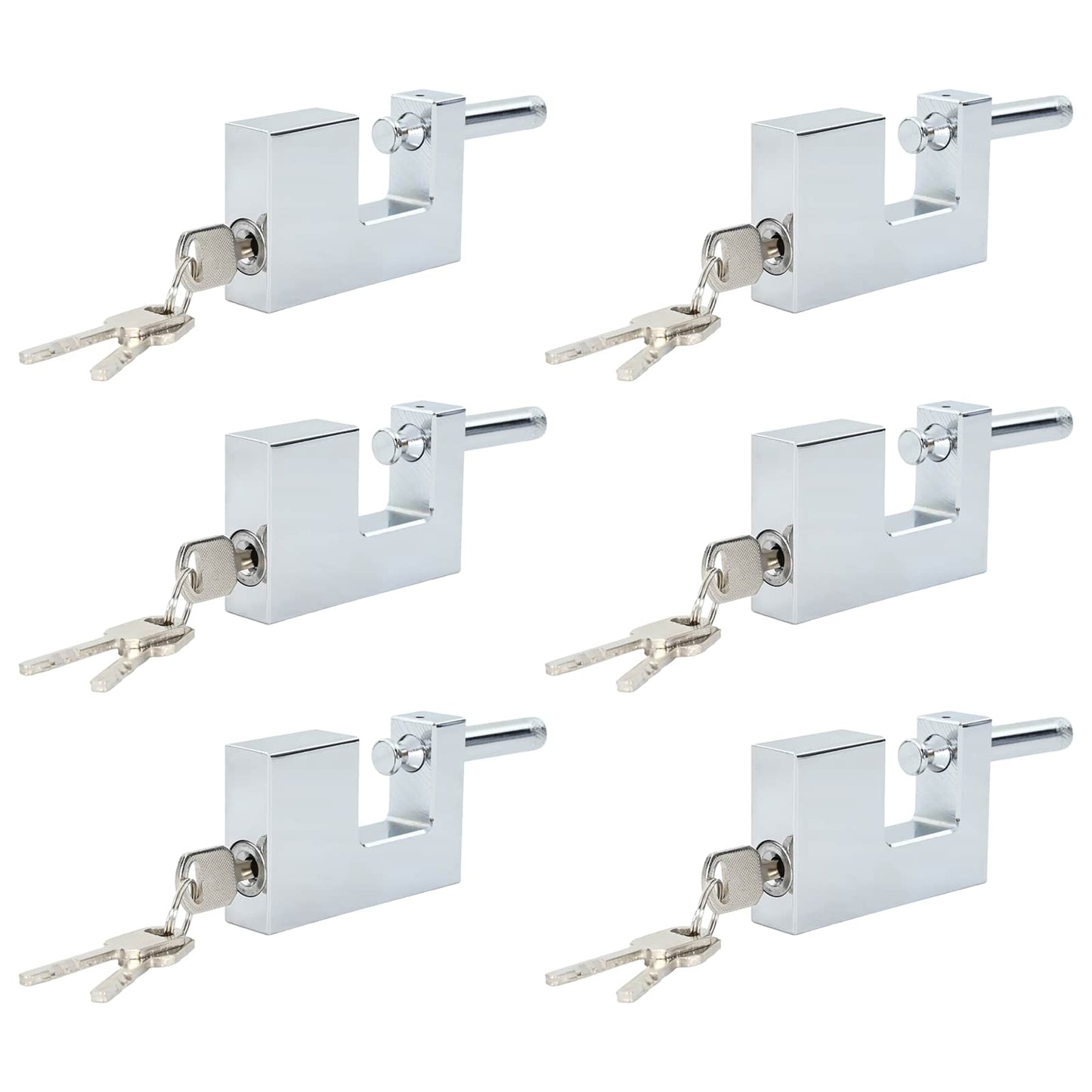 Vorhängeschloss 6 Pcs Silber Stahl