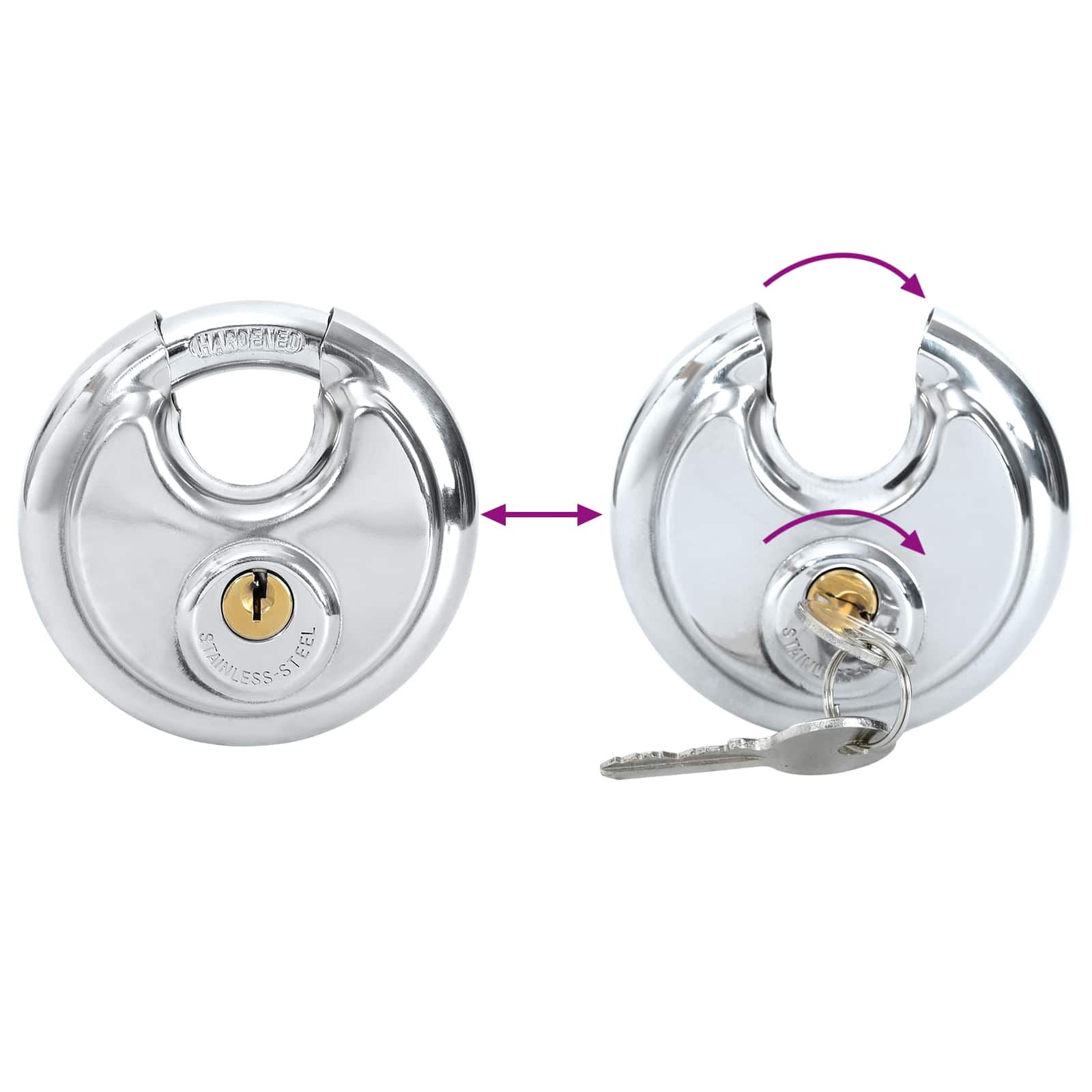 Diskusschlösser Mit Schlüsseln 2 Pcs Silber 8 X 2,8 X