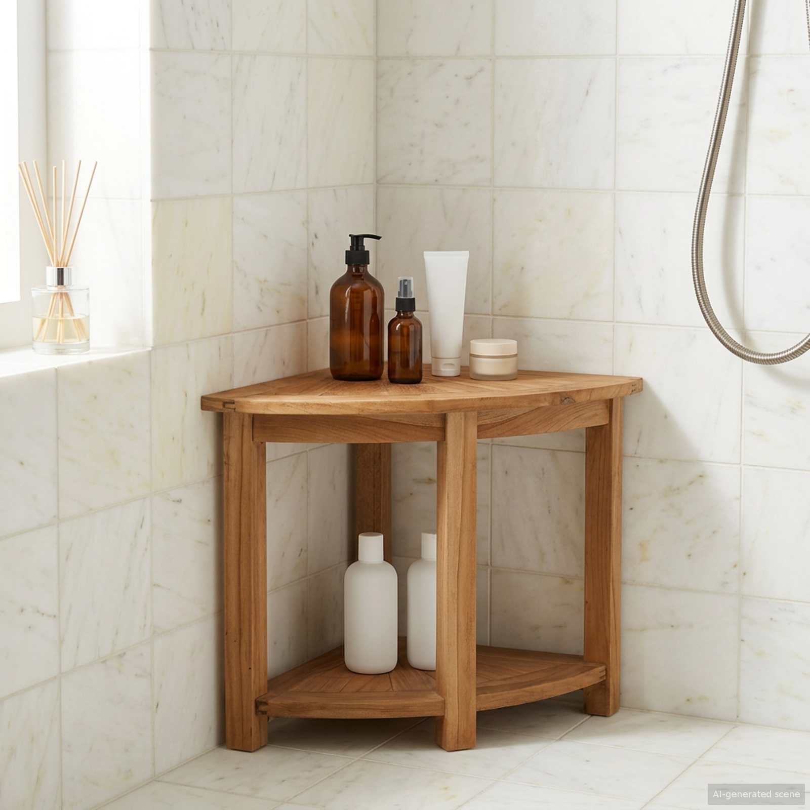 Bad Beistelltisch Natur 45 X 45 X 46 Cm Massivholz Teak