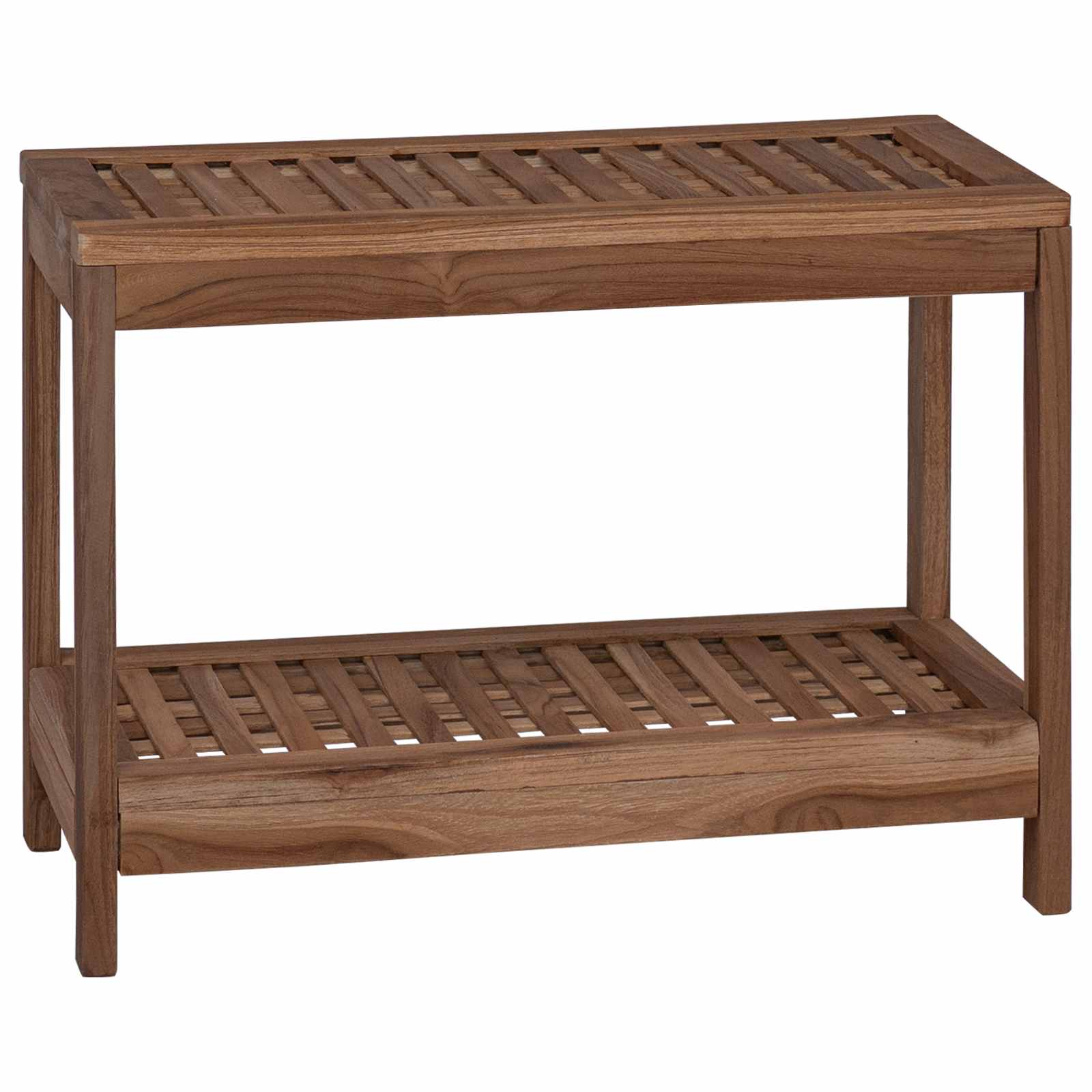 Bad Beistelltisch Natur 60 X 30 X 45 Cm Massivholz Teak