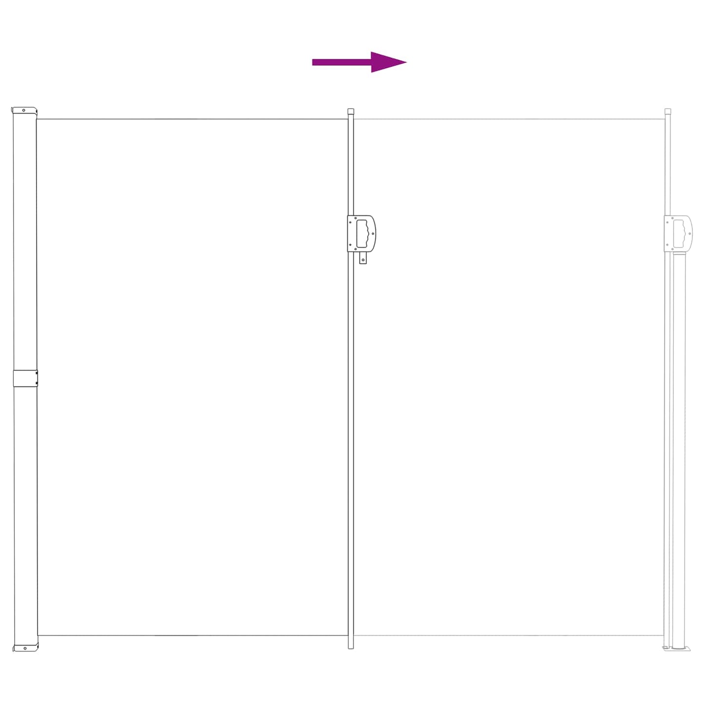Ausziehbares Seitenmarkise 300 X 200 Cm Polyester Grau