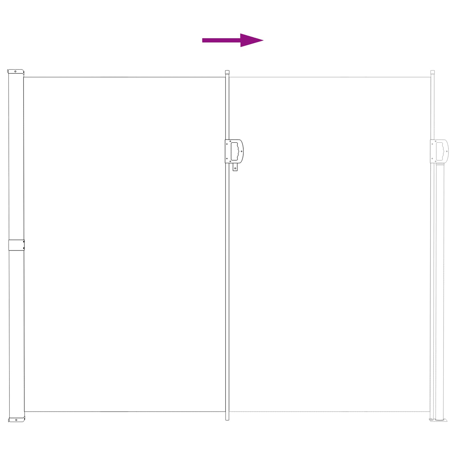 Ausziehbares Seitenmarkise 300 X 200 Cm Polyester Grau