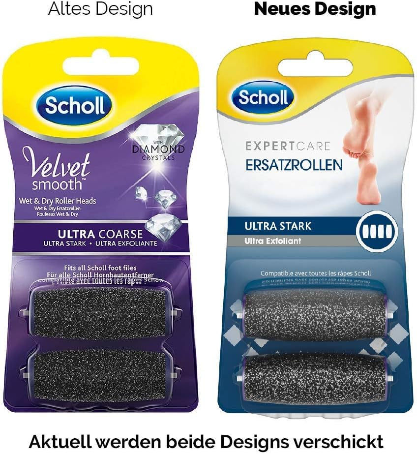 Scholl Expert Care Wet & Dry Ersatzrollen Ultra Stark – Nachfüller Für Die Elektrischen Hornhautentferner Von Scholl – Mit Diamantpartikeln – 2 Rollen