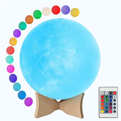 YOUOKLIGHT YK2302 5.9-inch 16 Colors 3D Moon Lamp Light, LED Night Light with Remote Touch Control and Dimming, USB Rechargeable
