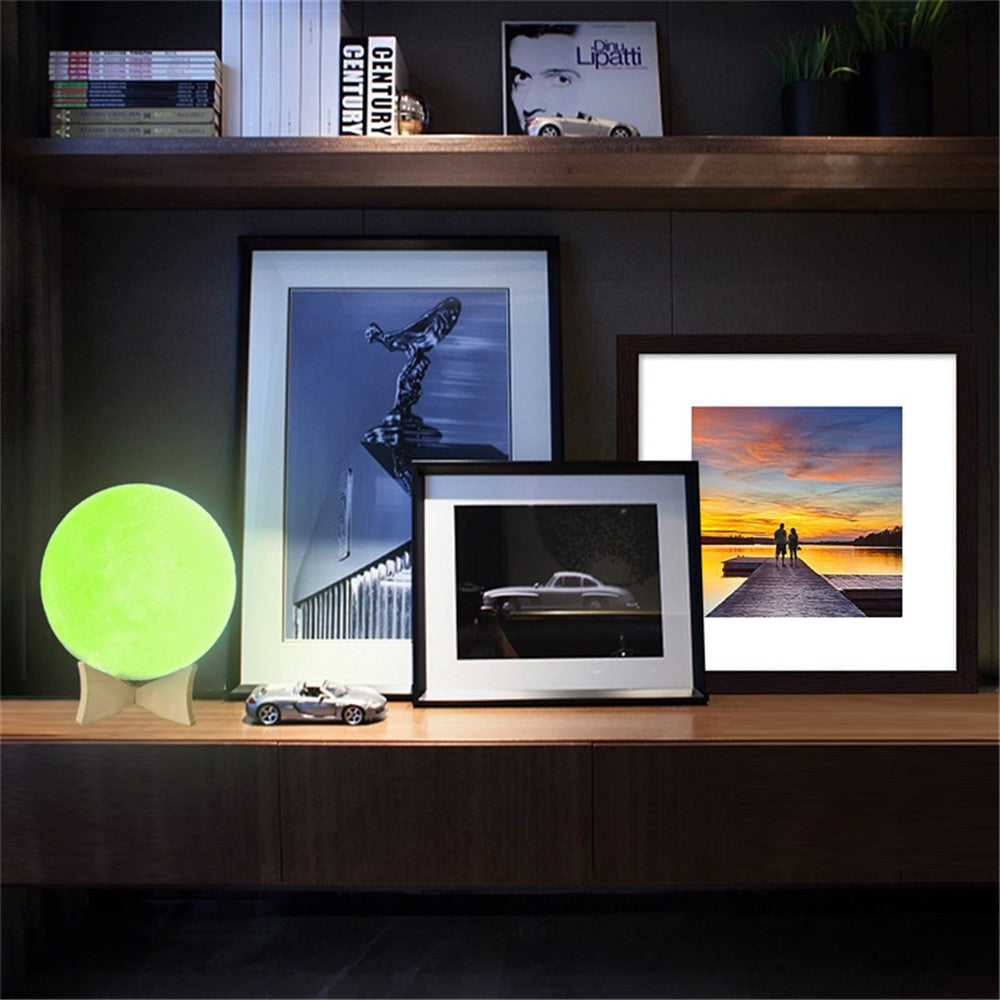 YOUOKLIGHT YK2302 5.9-inch 16 Colors 3D Moon Lamp Light, LED Night Light with Remote Touch Control and Dimming, USB Rechargeable