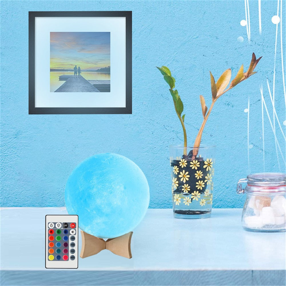 YOUOKLIGHT YK2302 5.9-inch 16 Colors 3D Moon Lamp Light, LED Night Light with Remote Touch Control and Dimming, USB Rechargeable
