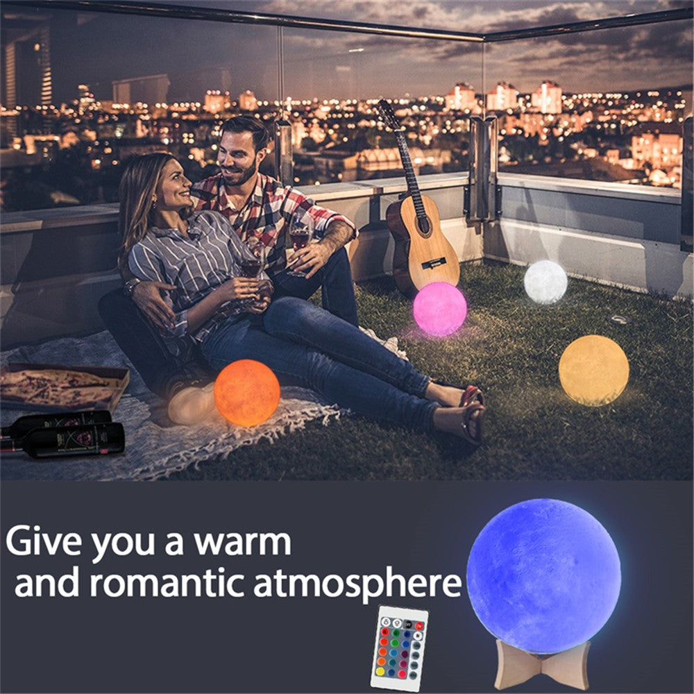 YOUOKLIGHT YK2302 5.9-inch 16 Colors 3D Moon Lamp Light, LED Night Light with Remote Touch Control and Dimming, USB Rechargeable