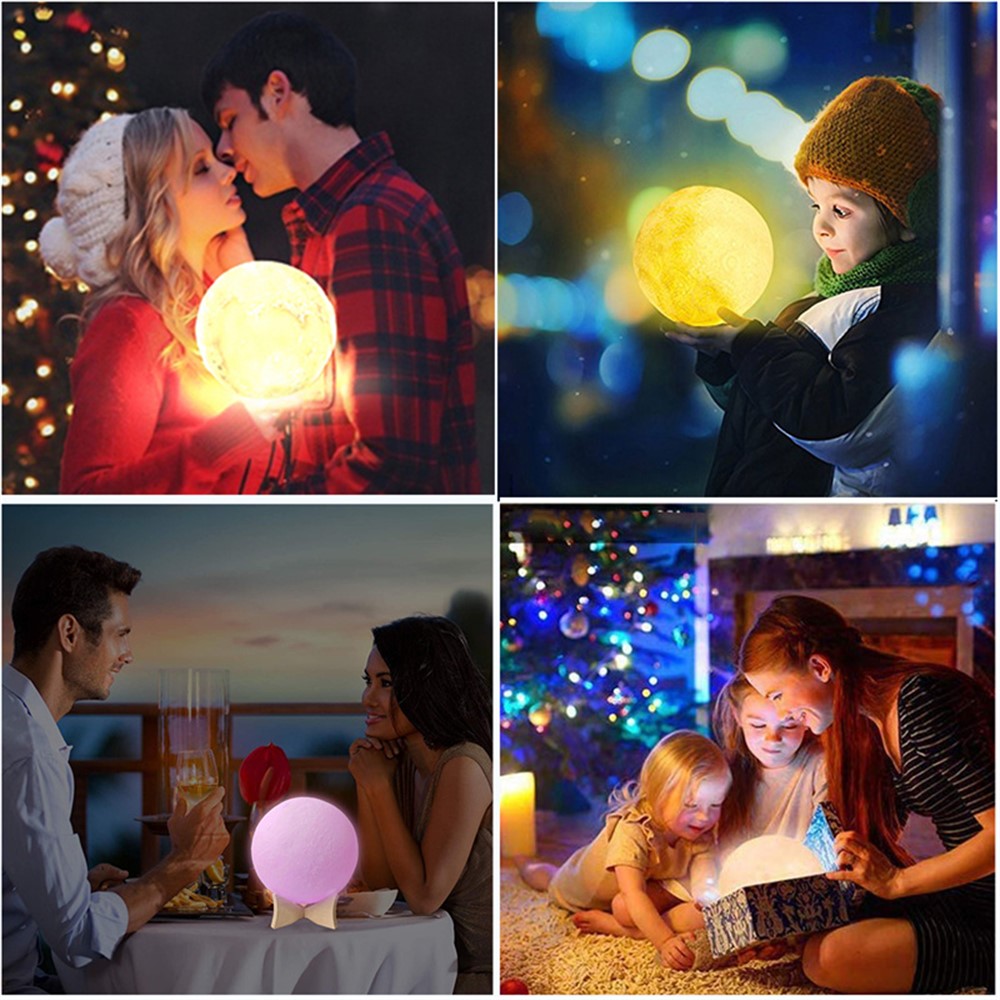 YOUOKLIGHT YK2302 5.9-inch 16 Colors 3D Moon Lamp Light, LED Night Light with Remote Touch Control and Dimming, USB Rechargeable