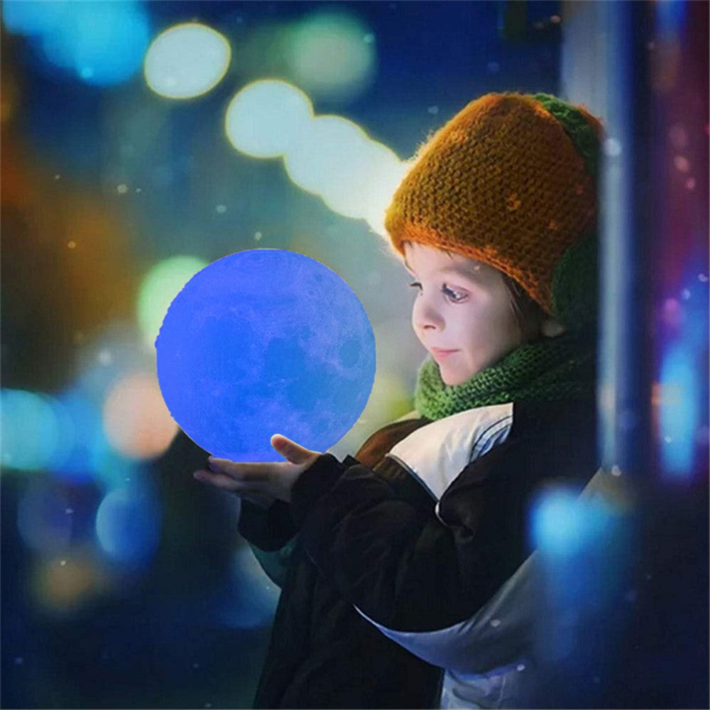 YOUOKLIGHT YK2302 5.9-inch 16 Colors 3D Moon Lamp Light, LED Night Light with Remote Touch Control and Dimming, USB Rechargeable