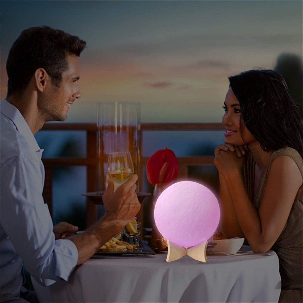YOUOKLIGHT YK2302 5.9-inch 16 Colors 3D Moon Lamp Light, LED Night Light with Remote Touch Control and Dimming, USB Rechargeable