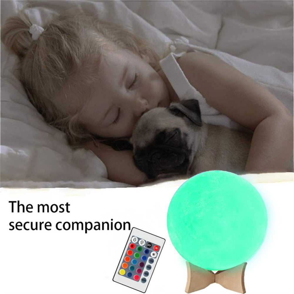 YOUOKLIGHT YK2302 5.9-inch 16 Colors 3D Moon Lamp Light, LED Night Light with Remote Touch Control and Dimming, USB Rechargeable