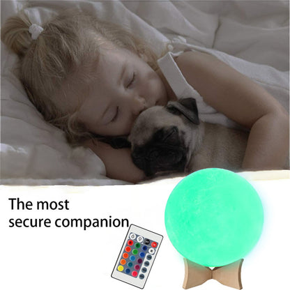 YOUOKLIGHT YK2302 5.9-inch 16 Colors 3D Moon Lamp Light, LED Night Light with Remote Touch Control and Dimming, USB Rechargeable