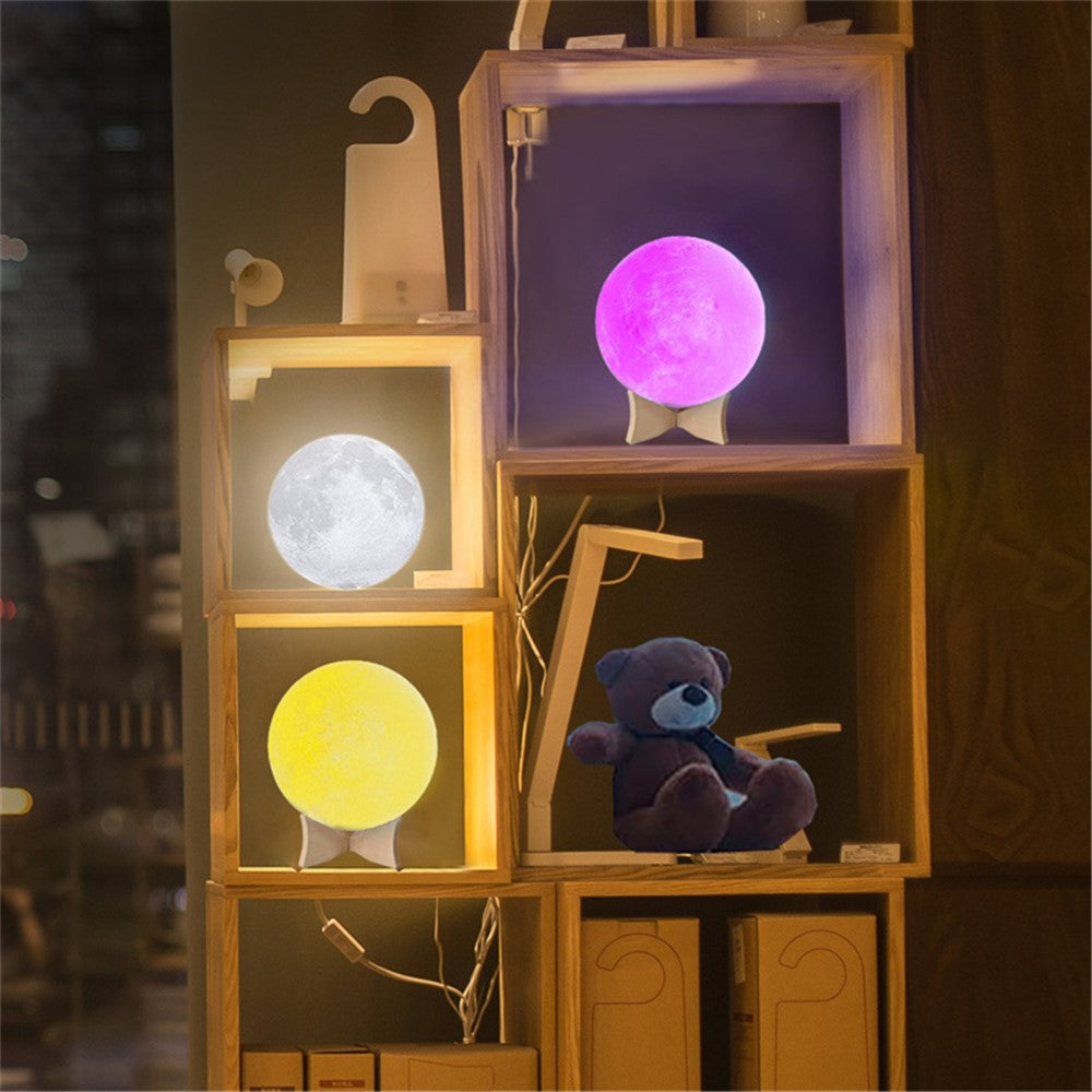 YOUOKLIGHT YK2302 5.9-inch 16 Colors 3D Moon Lamp Light, LED Night Light with Remote Touch Control and Dimming, USB Rechargeable
