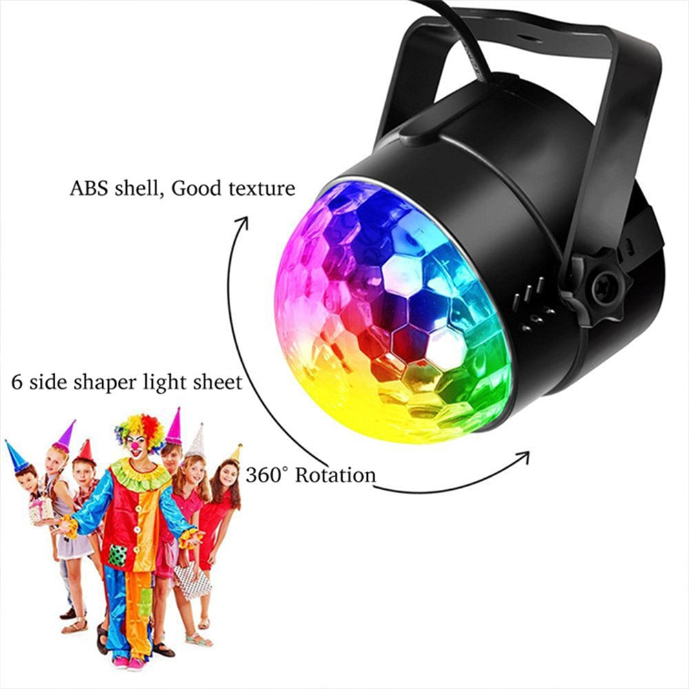 YOUOKLIGHT YK2315 6W Sound Activated Party Lights with Remote Disco Ball Strobe Light for Home Room Dance