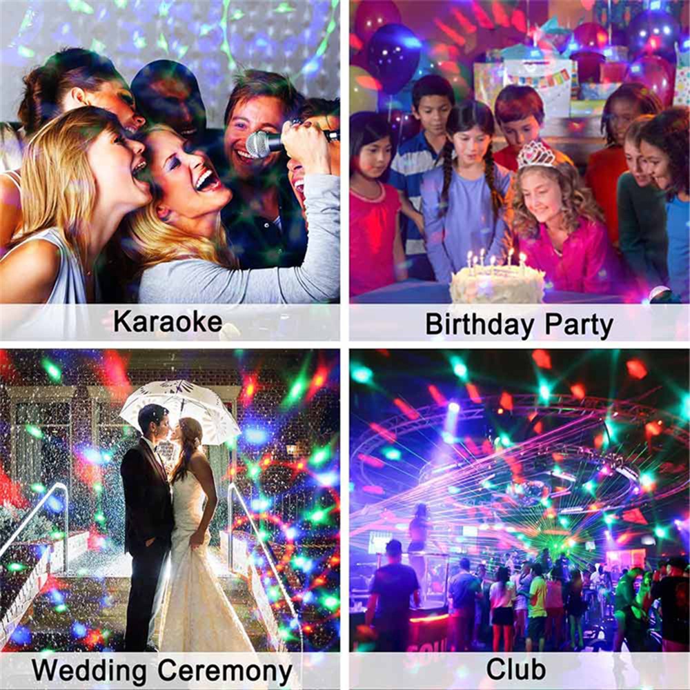 YOUOKLIGHT YK2315 6W Sound Activated Party Lights with Remote Disco Ball Strobe Light for Home Room Dance