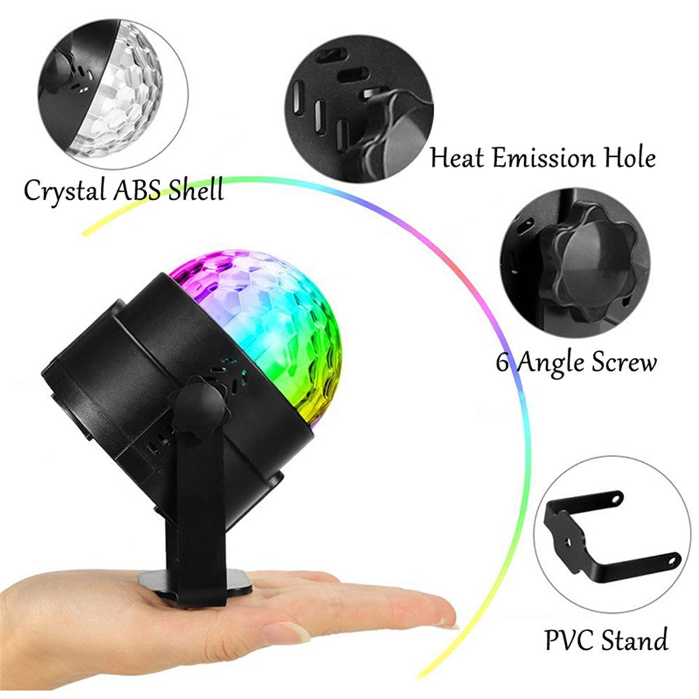 YOUOKLIGHT YK2315 6W Sound Activated Party Lights with Remote Disco Ball Strobe Light for Home Room Dance