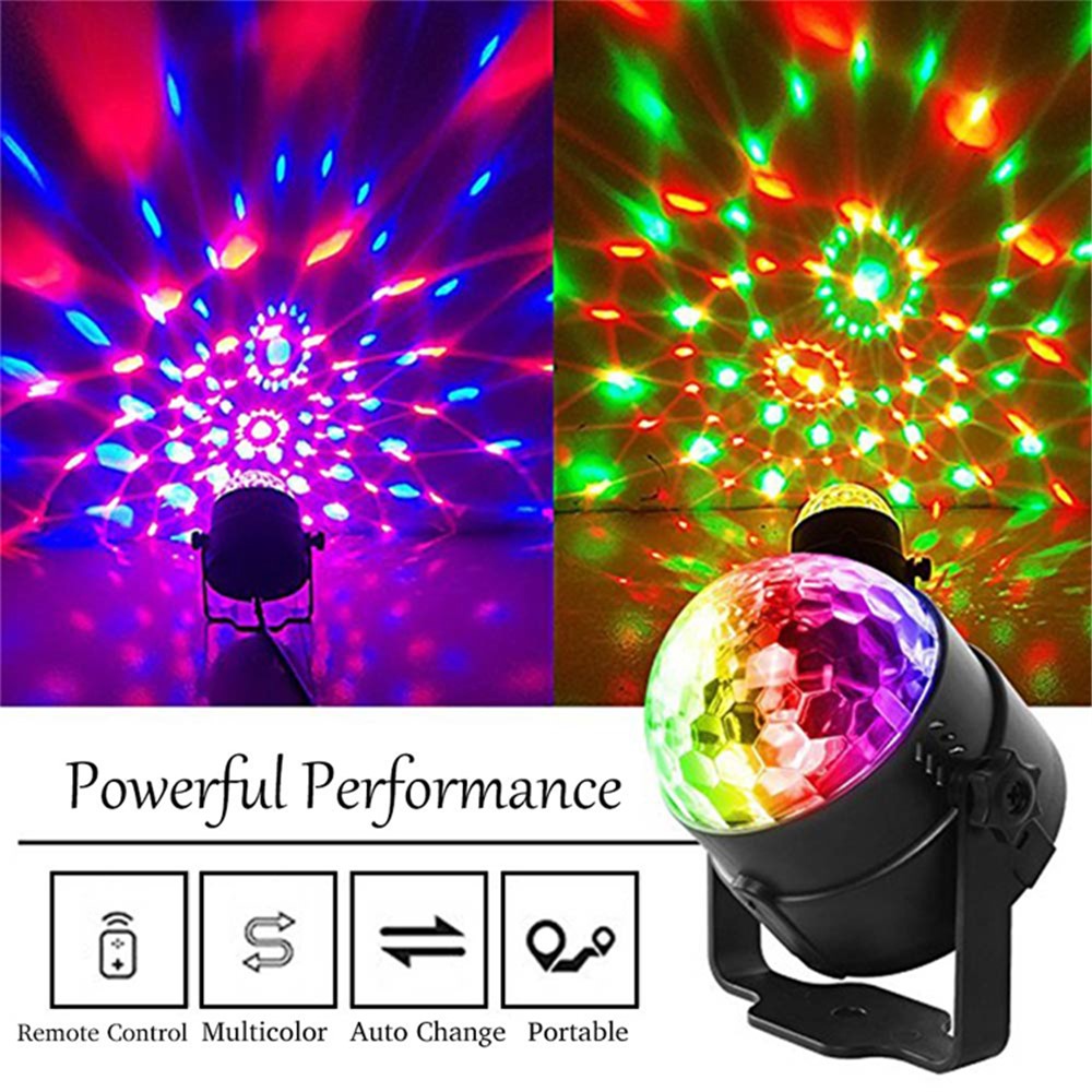 YOUOKLIGHT YK2315 6W Sound Activated Party Lights with Remote Disco Ball Strobe Light for Home Room Dance