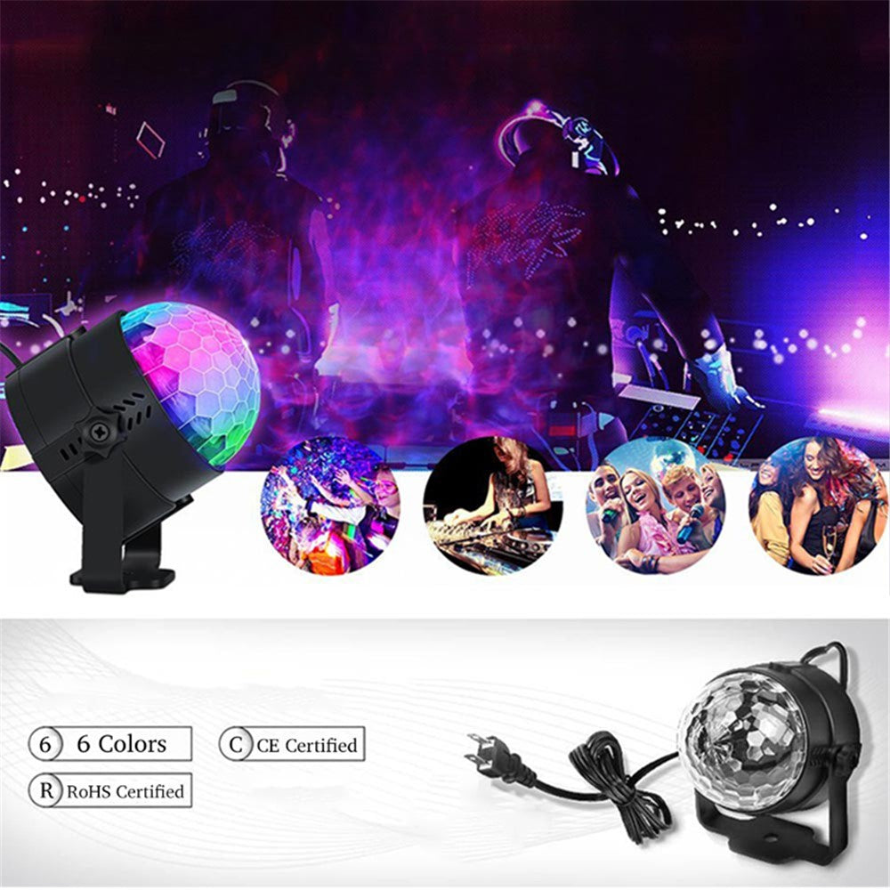 YOUOKLIGHT YK2315 6W Sound Activated Party Lights with Remote Disco Ball Strobe Light for Home Room Dance