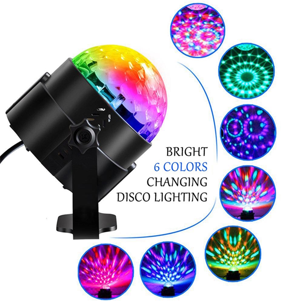 YOUOKLIGHT YK2315 6W Sound Activated Party Lights with Remote Disco Ball Strobe Light for Home Room Dance