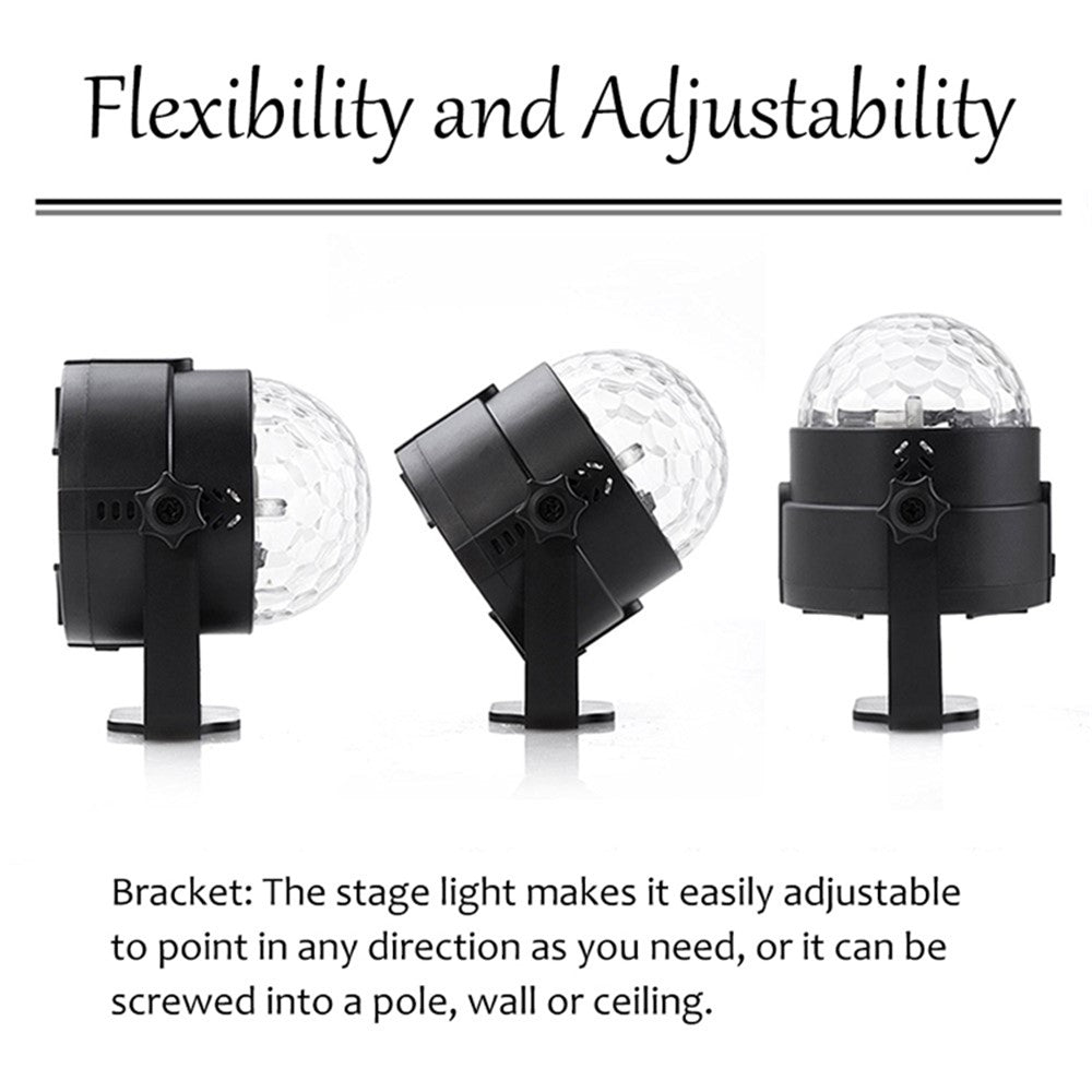 YOUOKLIGHT YK2315 6W Sound Activated Party Lights with Remote Disco Ball Strobe Light for Home Room Dance