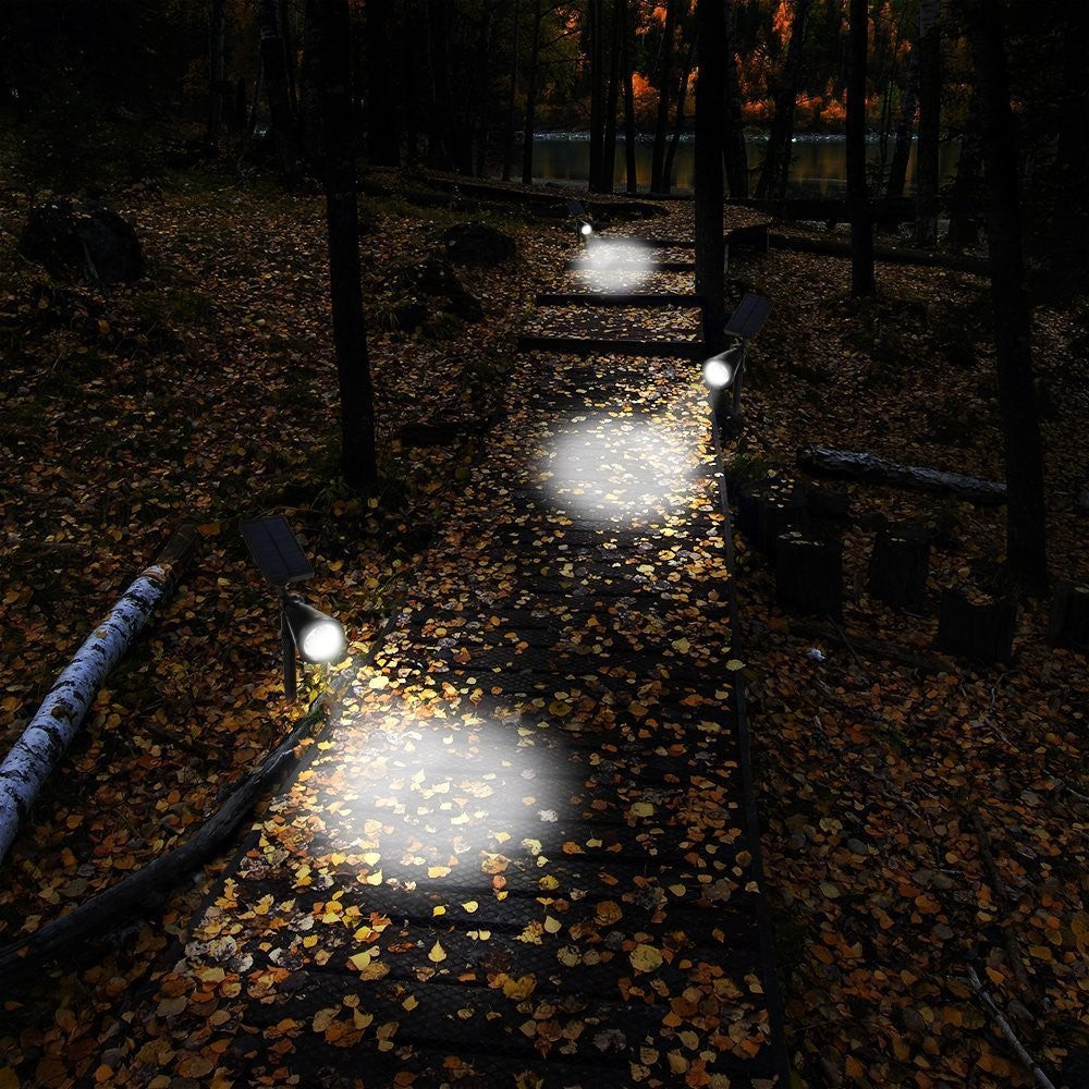 Light Control Solar Wall/Ground Mount LED Spotlight 200LM 6500K Waterproof Lawn Landscape Lamp