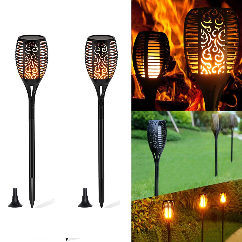 2Pcs/Pack YOUOKLIGHT 96 LED Torch Light Flame LED Solar Light Auto On/Off for Patio Yard Garden