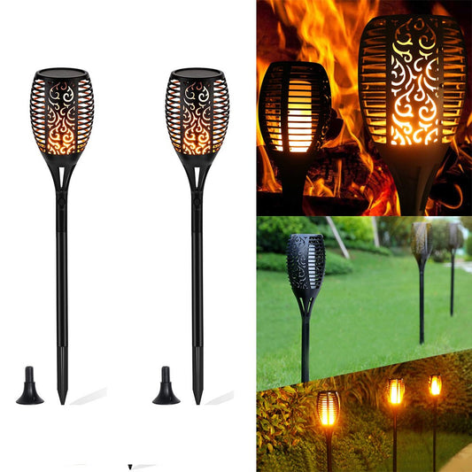 2Pcs/Pack YOUOKLIGHT 96 LED Torch Light Flame LED Solar Light Auto On/Off for Patio Yard Garden