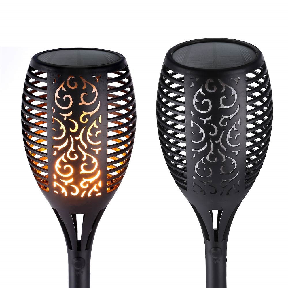 2Pcs/Pack YOUOKLIGHT 96 LED Torch Light Flame LED Solar Light Auto On/Off for Patio Yard Garden