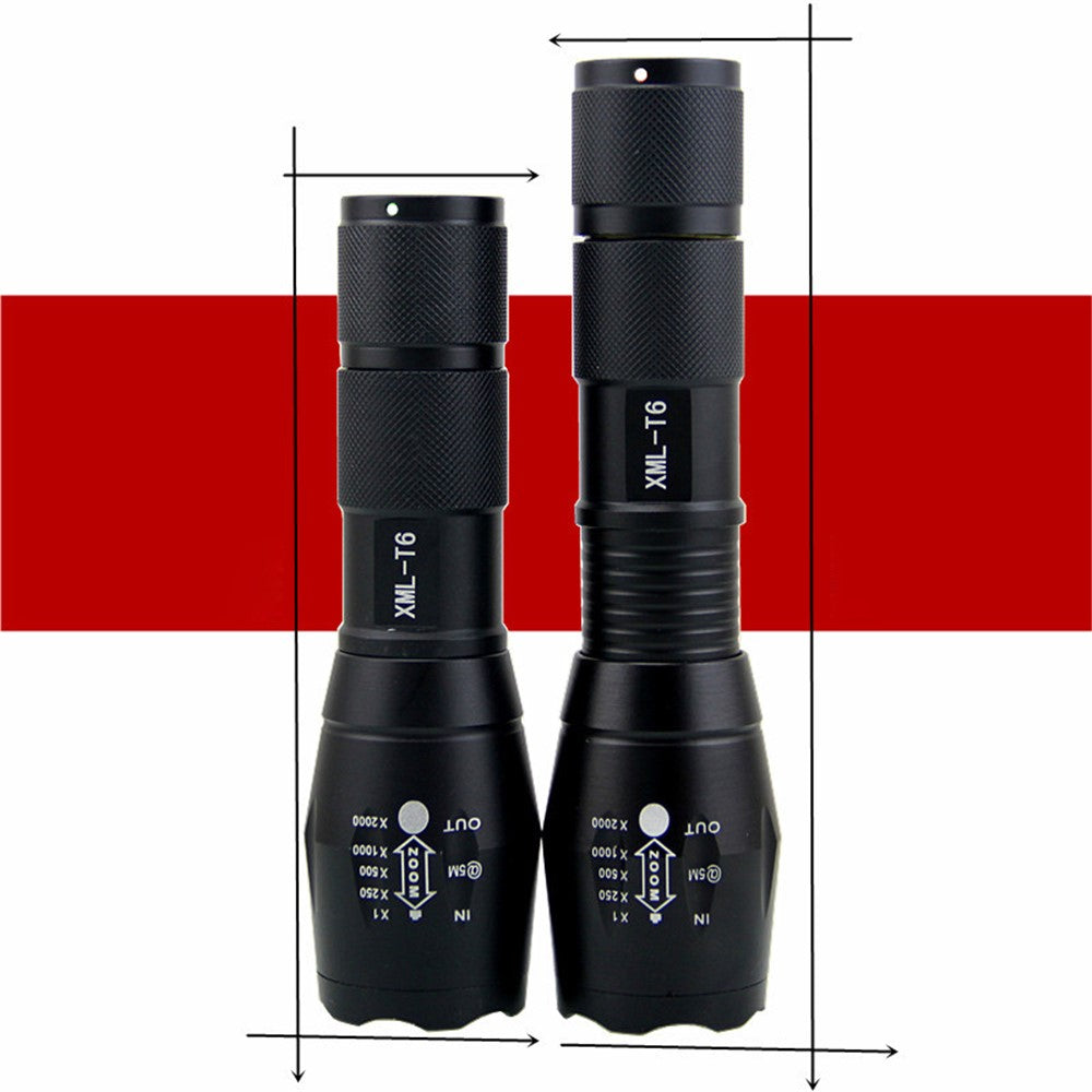 CREE XML-T6 Ultra Bright LED Flashlight Torch with Adjustable Focus Zoom (18650 Version Alone)