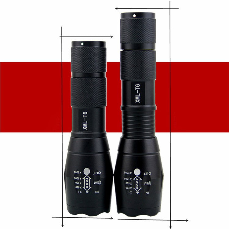 XML-T6 Outdoor Flashlight Torch with Adjustable Focus Zoom, Handheld Flashlight Bright 900 Lumens Pocket Torch