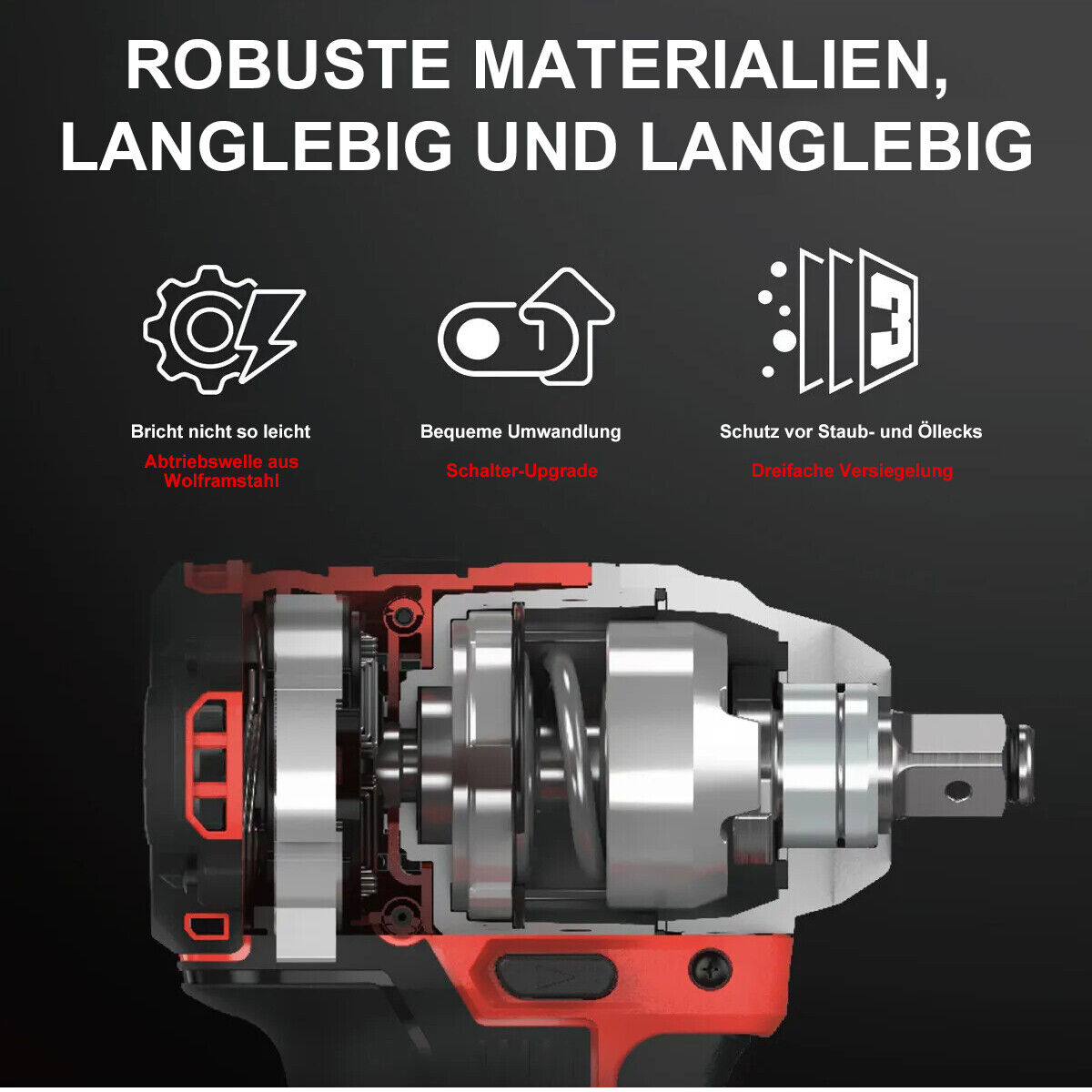 Extrem leistungsstarker Akku-Schlagschrauber – 1000 Nm Power