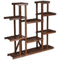 Hölzerner 9-Stufiger Pflanzenständer Blumenregal Pflanzenregal 125 X 25 X 114 Cm Braun
