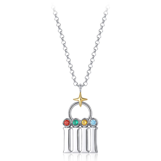 YISIXICI XL13140004 Code Of Happiness Necklace S925 Silver Neck Jewelry Birthday Gift for Girlfriend