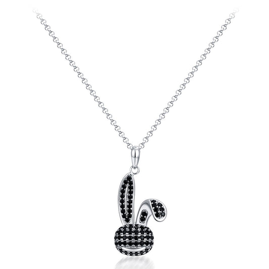 YISIXICI XL13140030 Zirconia Rabbit Pendant Necklace S925 Silver Neck Jewelry Gift