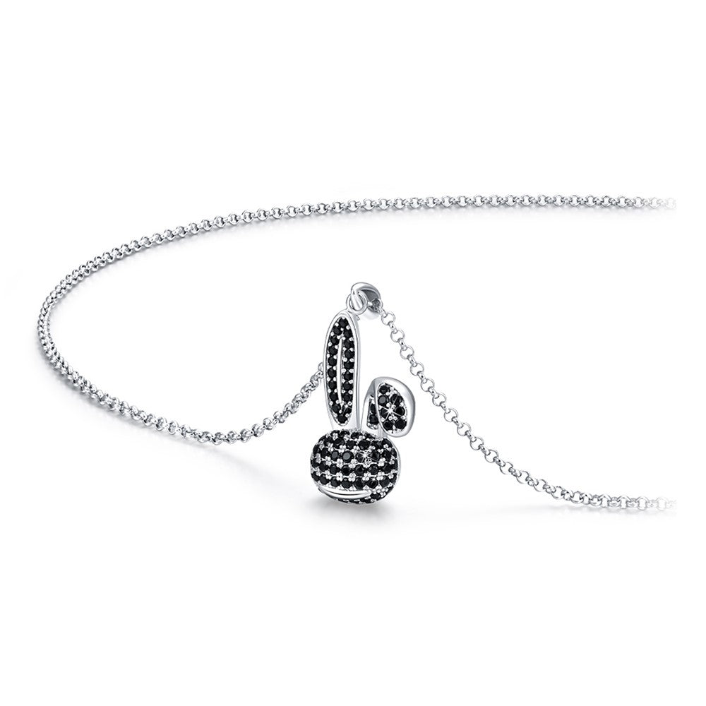 YISIXICI XL13140030 Zirconia Rabbit Pendant Necklace S925 Silver Neck Jewelry Gift