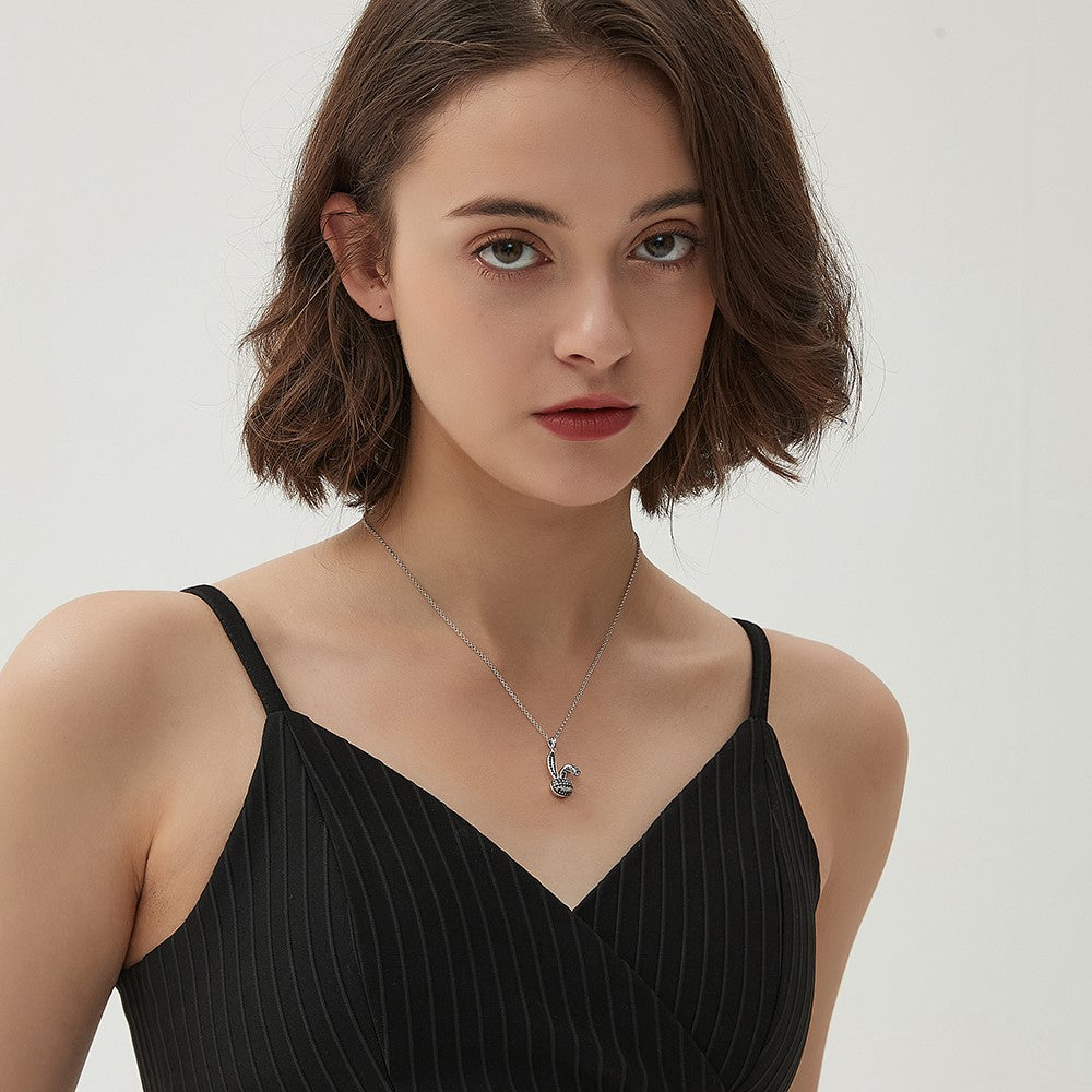 YISIXICI XL13140030 Zirconia Rabbit Pendant Necklace S925 Silver Neck Jewelry Gift