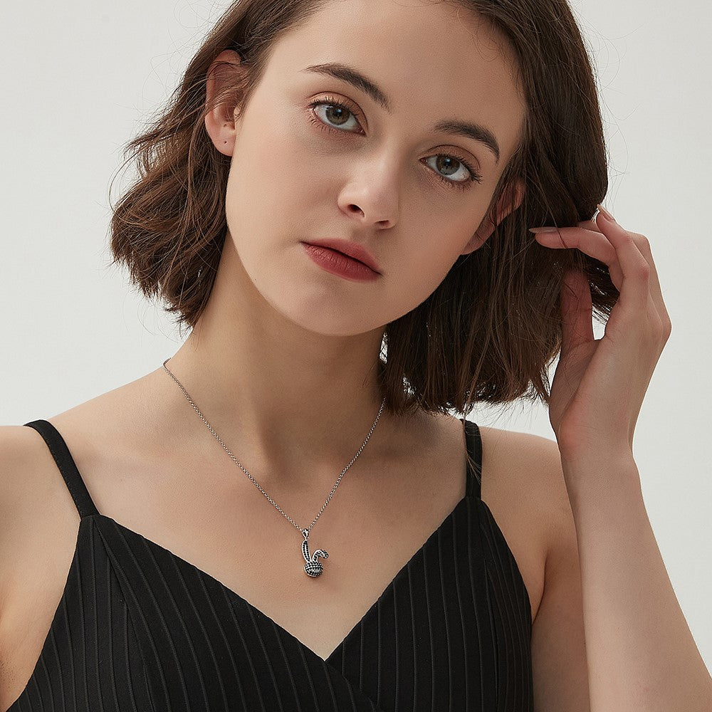 YISIXICI XL13140030 Zirconia Rabbit Pendant Necklace S925 Silver Neck Jewelry Gift