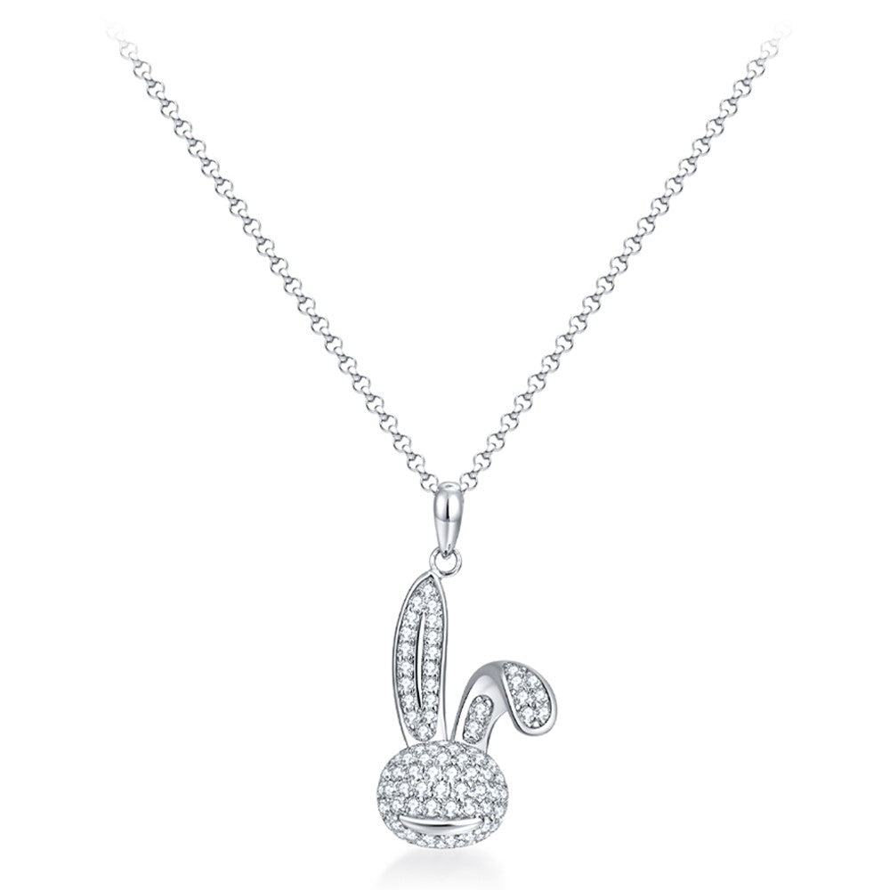 YISIXICI XL13140030 Zirconia Rabbit Pendant Necklace S925 Silver Neck Jewelry Gift