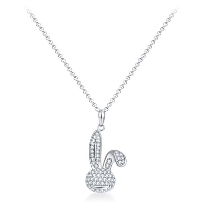 YISIXICI XL13140030 Zirconia Rabbit Pendant Necklace S925 Silver Neck Jewelry Gift