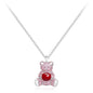 YISIXICI XL13140009 Zirconia Necklace Bear Hugging Red Love Seed Neck Jewelry Gift