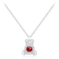YISIXICI XL13140009 Zirconia Necklace Bear Hugging Red Love Seed Neck Jewelry Gift